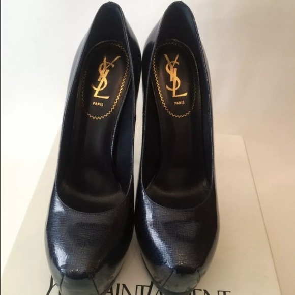 SAINT LAURENT PACIFIC BLUE TRIBTOO 38.5 💕 - Picture 2 of 8